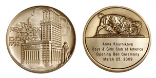 Anna Kournikova New York Stock Exchange 2009 Opening Bell Presentation Medallion